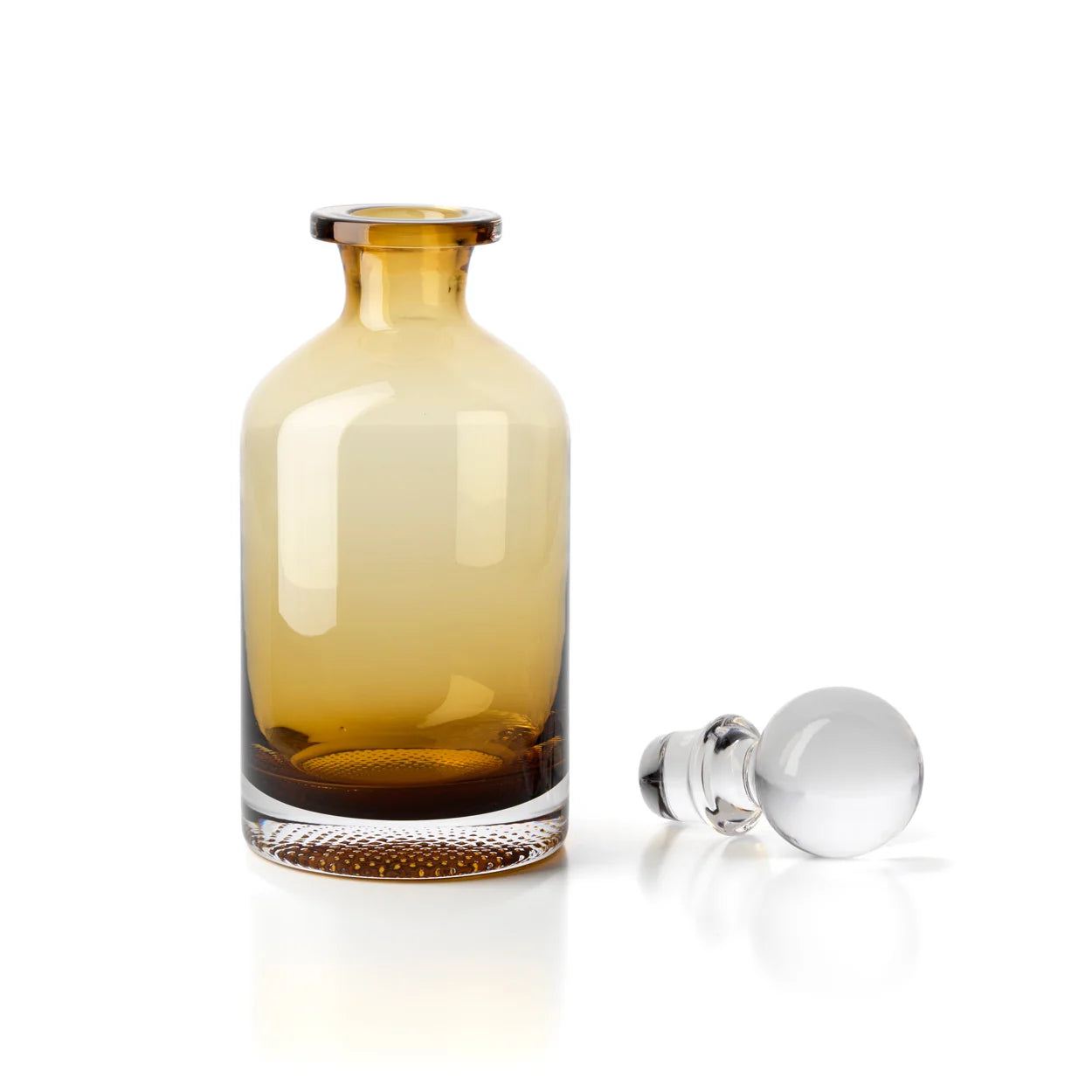 Carafe AMBRE en verre ambré avec bouchon arrondi