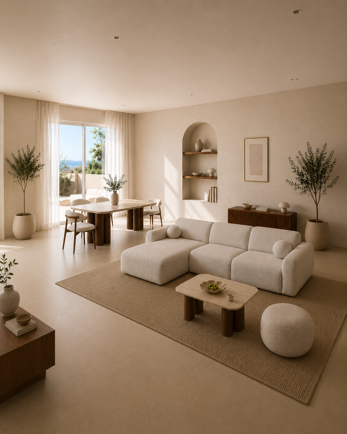 Pack all in - Table à manger + 4 chaises + table basse + canapé