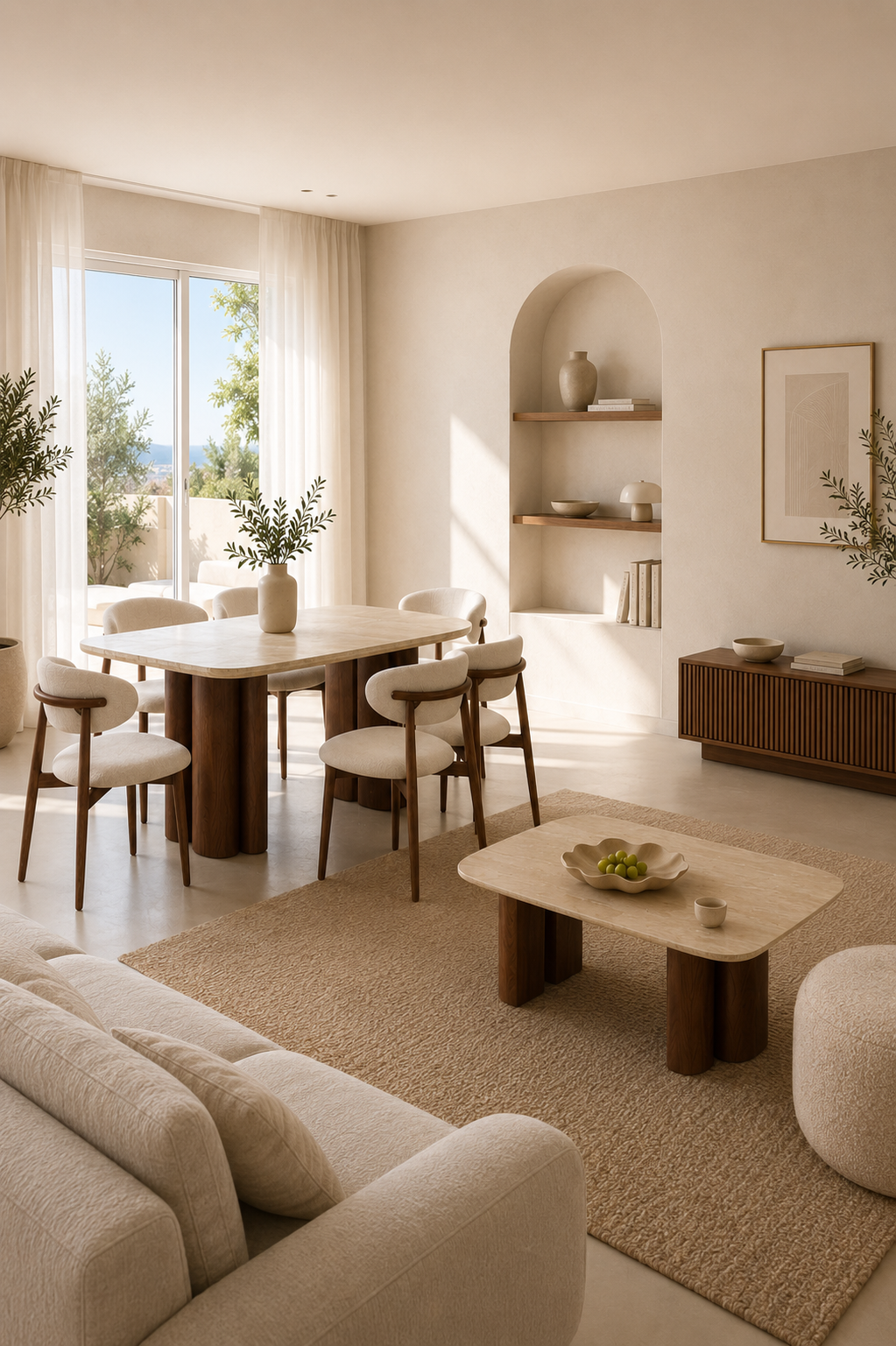 Pack Trinity - Table à manger + 4 chaises + table basse