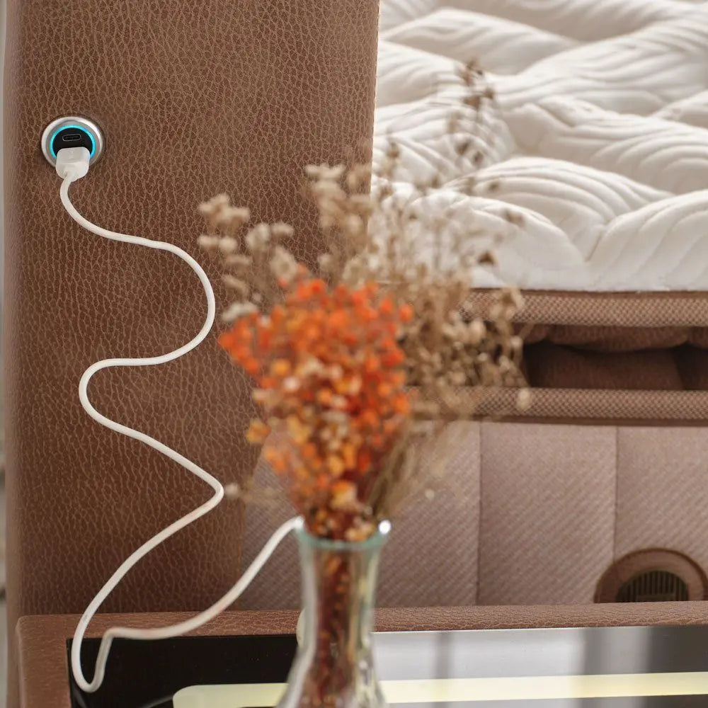 Lit coffre BIOSALT Mobilicious — détail tête de lit
