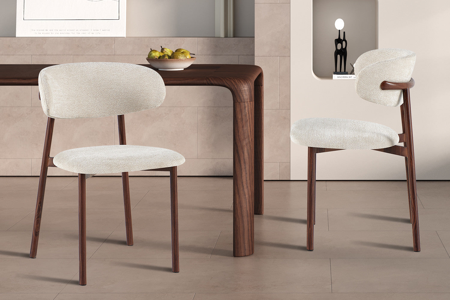 #Couleur_Beige pieds noyer