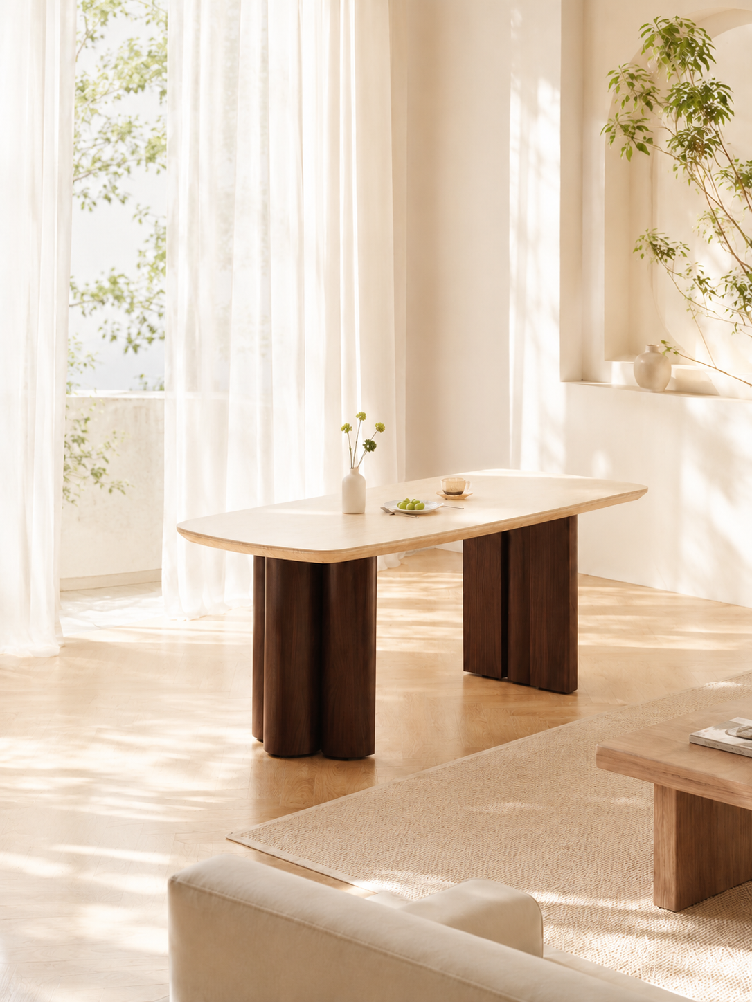 Pack Trinity - Table à manger + 4 chaises + table basse