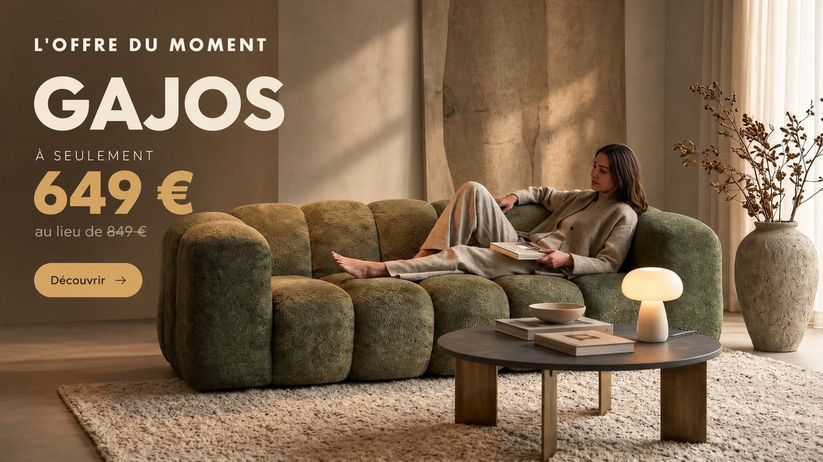 Canapé GAJOS à 649 € au lieu de 849 € — l'offre du moment Mobilicious